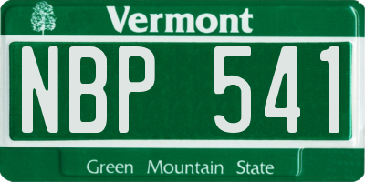 VT license plate NBP541