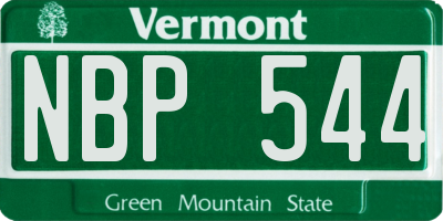 VT license plate NBP544