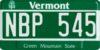 VT license plate NBP545