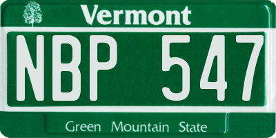 VT license plate NBP547