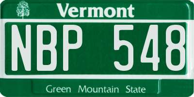 VT license plate NBP548