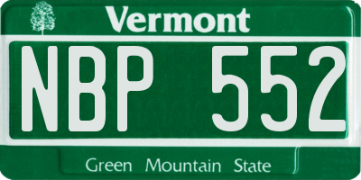 VT license plate NBP552