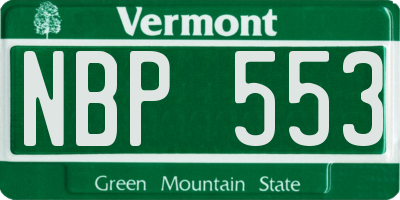 VT license plate NBP553