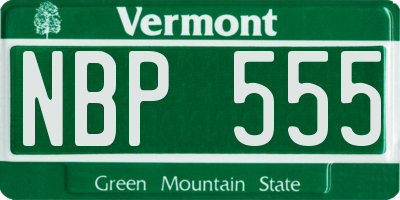 VT license plate NBP555