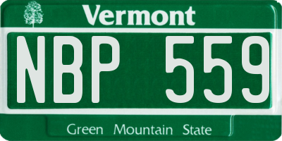 VT license plate NBP559