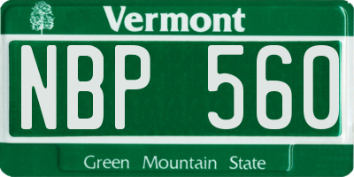 VT license plate NBP560