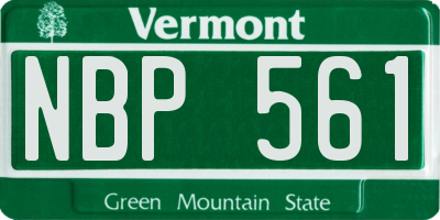 VT license plate NBP561