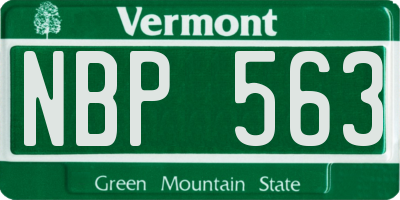 VT license plate NBP563