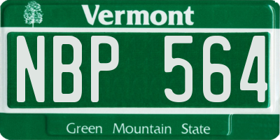 VT license plate NBP564
