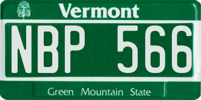 VT license plate NBP566
