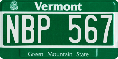 VT license plate NBP567