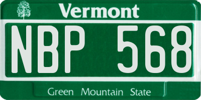VT license plate NBP568