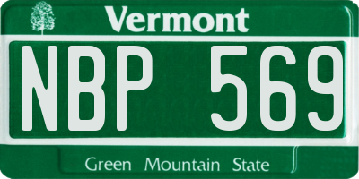 VT license plate NBP569
