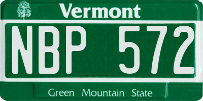 VT license plate NBP572