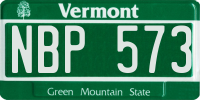 VT license plate NBP573