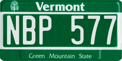 VT license plate NBP577