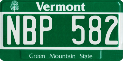 VT license plate NBP582