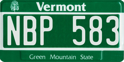VT license plate NBP583