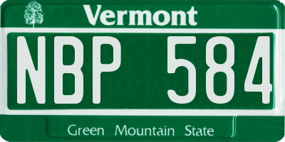 VT license plate NBP584