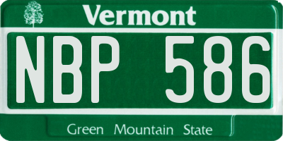VT license plate NBP586