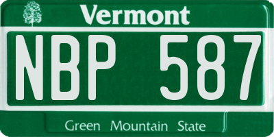 VT license plate NBP587