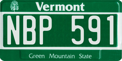 VT license plate NBP591
