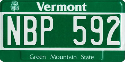 VT license plate NBP592