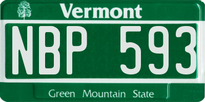VT license plate NBP593