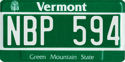 VT license plate NBP594