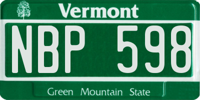 VT license plate NBP598