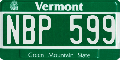 VT license plate NBP599