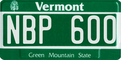 VT license plate NBP600