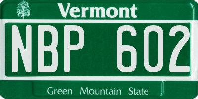 VT license plate NBP602