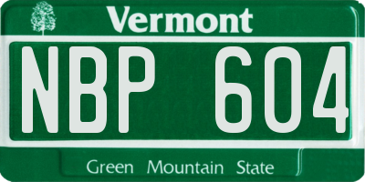 VT license plate NBP604