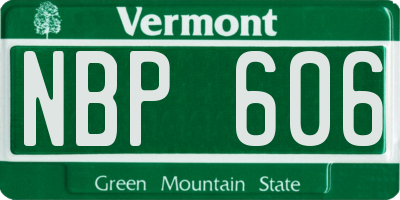 VT license plate NBP606
