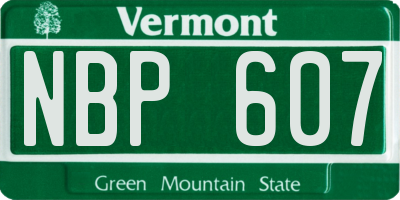 VT license plate NBP607