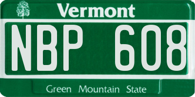 VT license plate NBP608