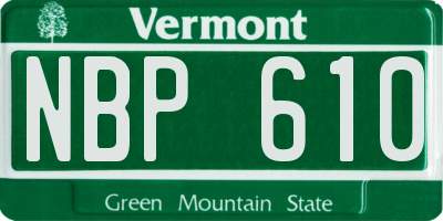 VT license plate NBP610