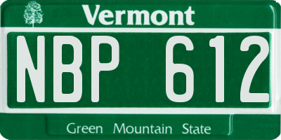 VT license plate NBP612