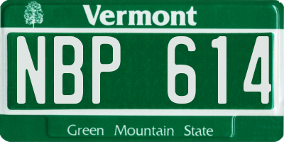 VT license plate NBP614