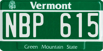 VT license plate NBP615