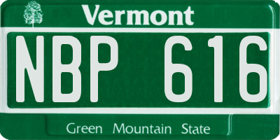 VT license plate NBP616