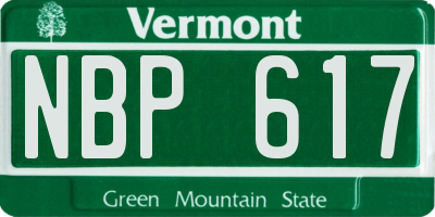 VT license plate NBP617