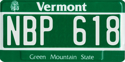 VT license plate NBP618