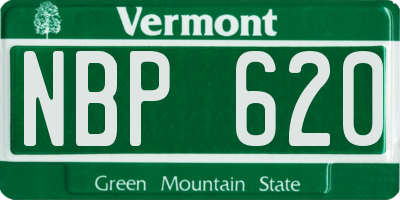 VT license plate NBP620