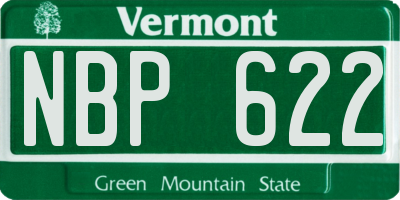 VT license plate NBP622