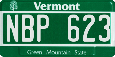 VT license plate NBP623