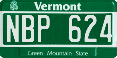 VT license plate NBP624