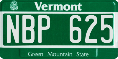 VT license plate NBP625