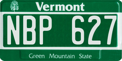 VT license plate NBP627